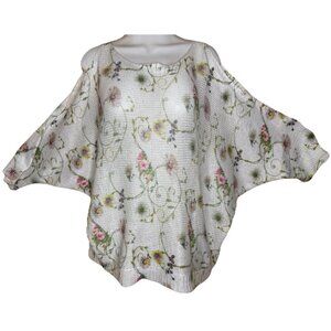 Luisa‎ Ricci White Cold Shoulder Top Sweater Size Medium Made in Italy